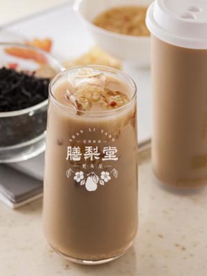 桂花米釀梨膏奶茶